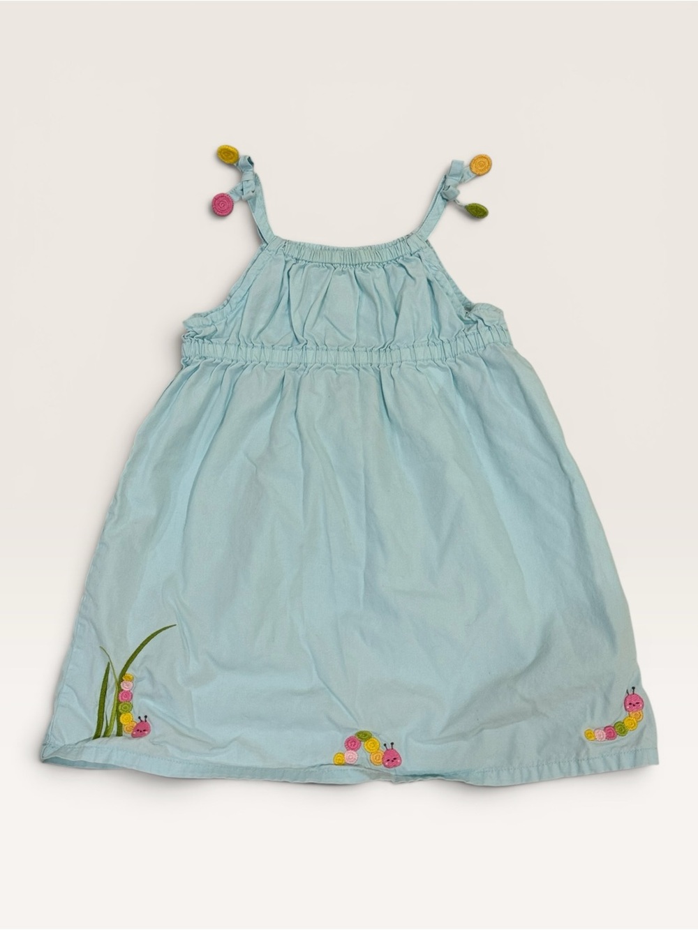 NWOT Gymboree Baby Girl Sky Blue Caterpillar Crochet Dress 12-18M Summer